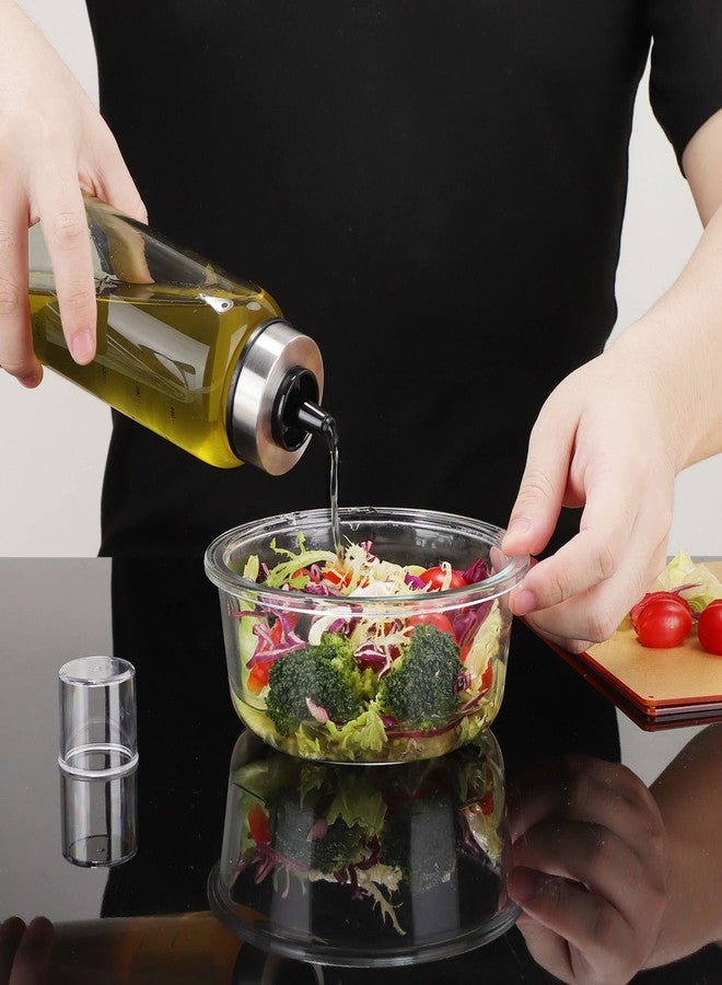 we3 Glass Oil and Vinegar Cruet, Borosilicate Glass Liquid Metallic Lid Oil Bottle Jar Dispenser (500 ml 24cm), Set of 1 - Image 4